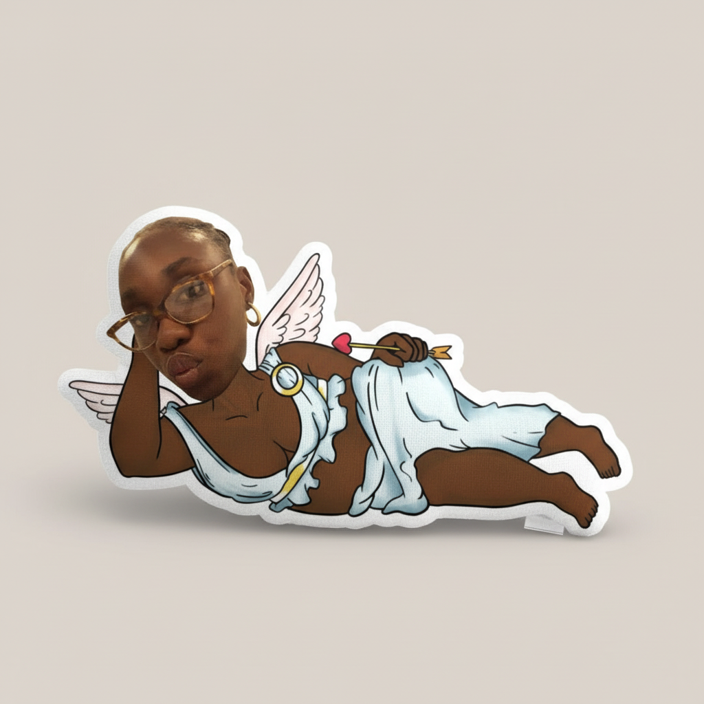 Adorable Cupid Custom Shaped Pillow – Personalized Fun Photo Gift for Her