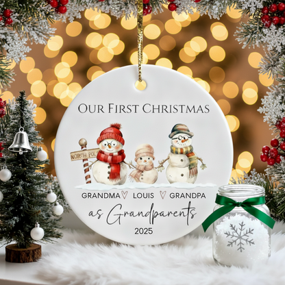 Personalized New Grandparents Ornament , First Christmas As Grandparents Ornament,New Baby Ornament, From Grandchild , Gift For Grandparents