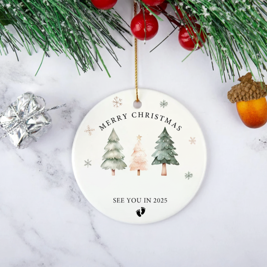 Promoted to Grandparents Christmas Ornament, Pregnancy Announcement, Reveal to Grandparents, New Grandma and Grandpa Xmas Bauble