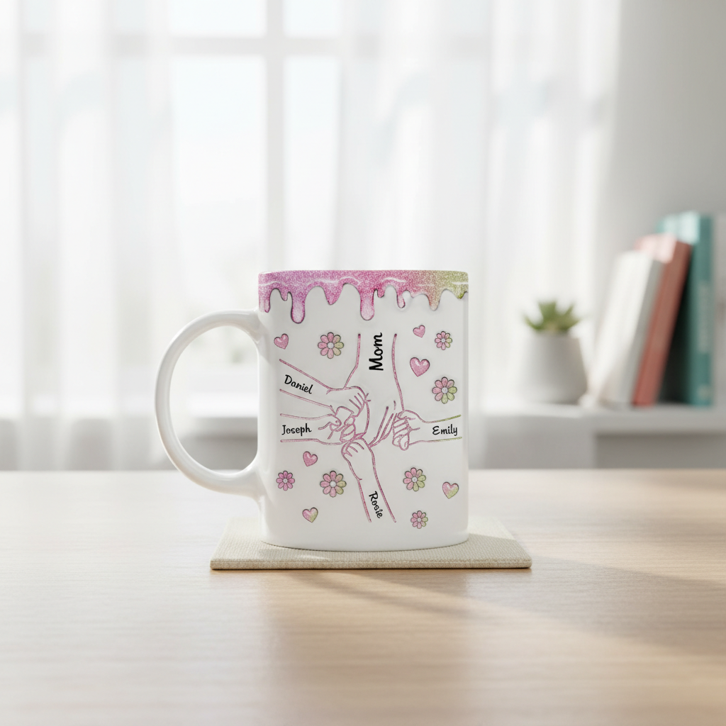 Hold Our Hands And Our Hearts - Personalized Custom 3D Inflated Effect Mug
