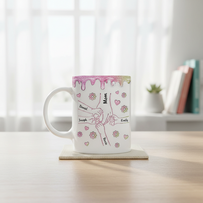 Hold Our Hands And Our Hearts - Personalized Custom 3D Inflated Effect Mug