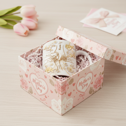 Custom 3D Inflated Effect Printed Mug - Personalized Mother's Day Gifts For Mom, Grandma - Love Passed Down Forever