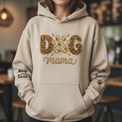 Custom Unisex Hoodie With Design On Sleeve - Personalized Birthday Gifts For Dog Cat Lovers, Dog Dad And Mom, Cat Owners - Love Begins With Paws
