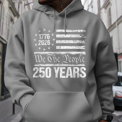 250 Years USA 250th Birthday 1776-2026 Eagle Flag Dark Pullover Hoodie