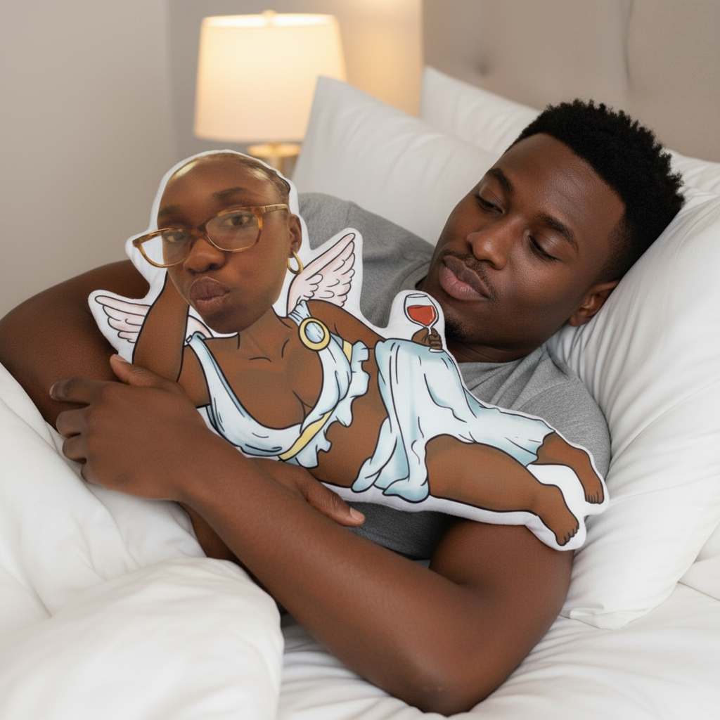 Love Drunk Cupid Custom Shaped Pillow – Unique And Hilarious Face Gift for Girlfriend, Wife