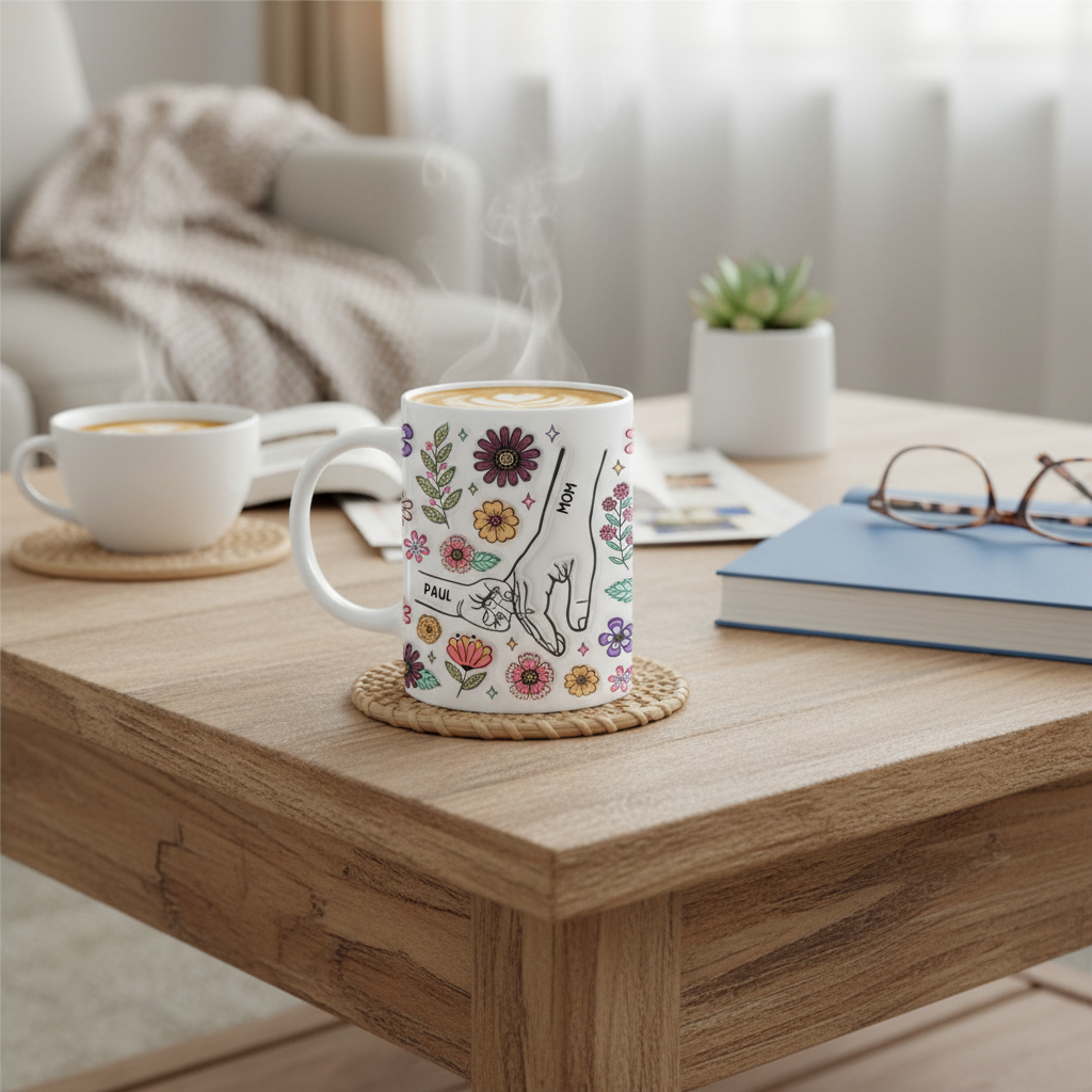 [3D Printing Effect] Personalised Holding Grandma's Hand Mug