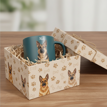 Personalized Digital Painting Pet Pottery Mug – Adorable Coffee Cup Gift for Dog Lovers, Cat Lovers