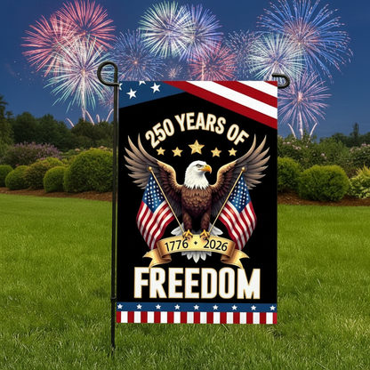 Custom 250 Years USA 250th Birthday 1776-2026 Eagle Garden Flag Gift for Family
