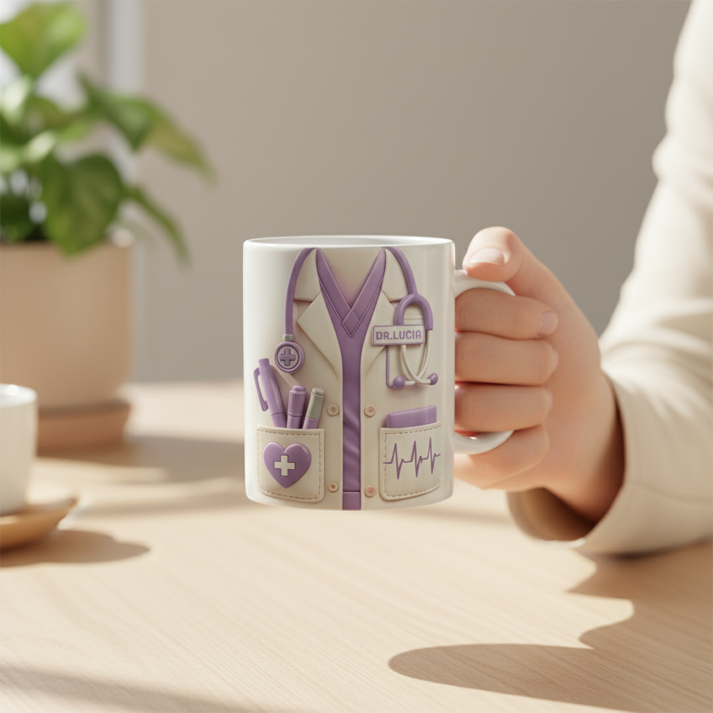 Medical Appreciation Design With Stethoscope - Personalized 3D Effect Coffee Mug, DOCTOR Medical Mug, Gift for Doctors Medical Student Gifts for Men, Doctor's Day Md Graduation Gifts for Graduates