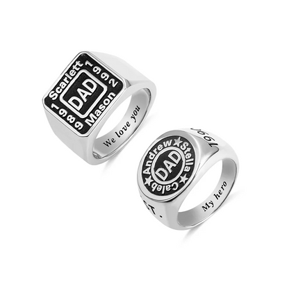 Custom Daddy Name Ring in Silver