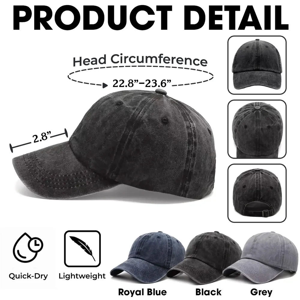 Personalized Washed Denim Baseball Cap with Papa Quote, Custom Kids' Names, Vintage Dad Hat, Unique Gift for Fathers & Grandpas