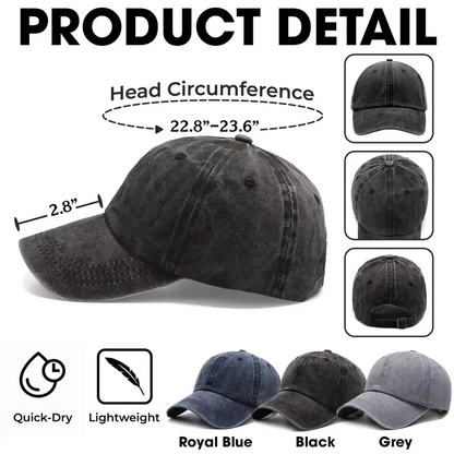 Personalized Washed Denim Baseball Cap with Papa Quote, Custom Kids' Names, Vintage Dad Hat, Unique Gift for Fathers & Grandpas
