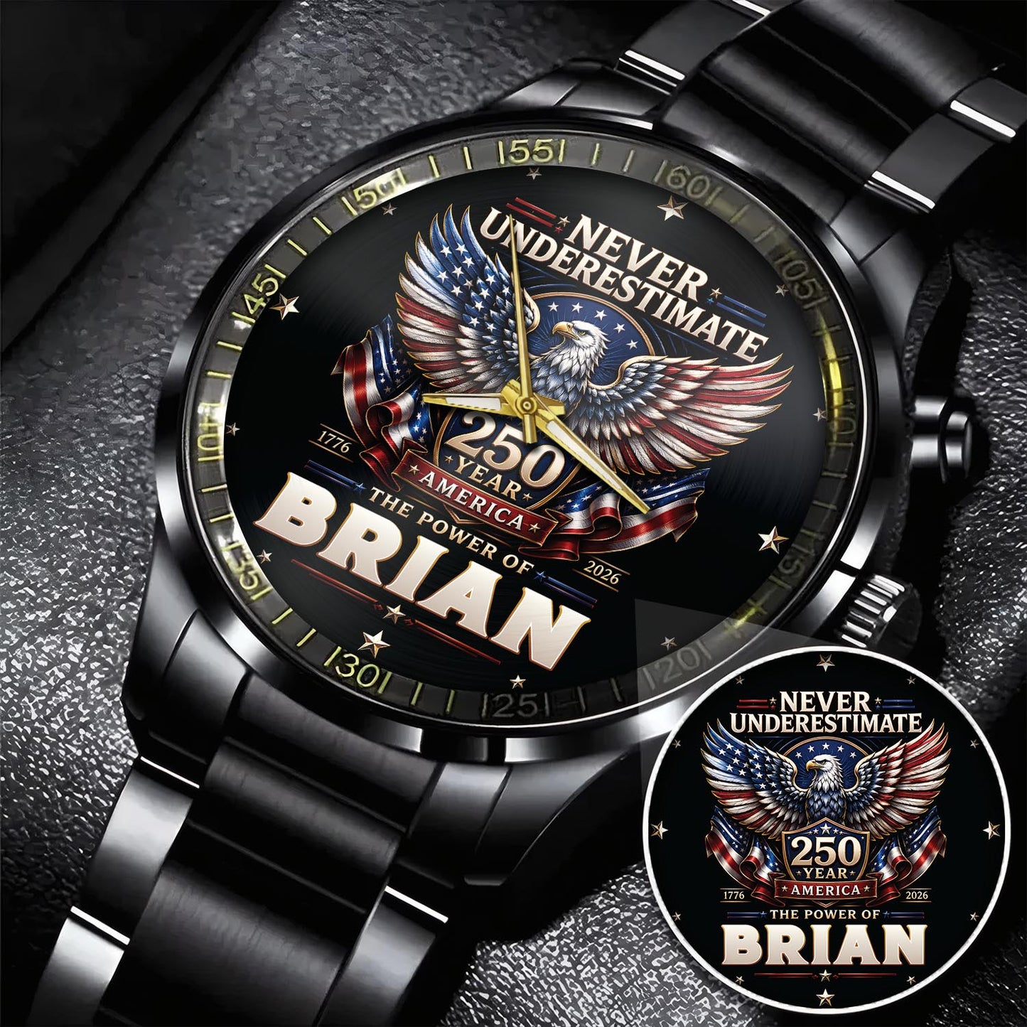 BRIAN - MIO01WT022 - Never Underestimate 250 Year America