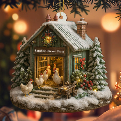 Welcome to Our Cozy Farm, Celebrate the Holiday Season, Personalized Custom Wood Ornament, Gift for Farm Owners