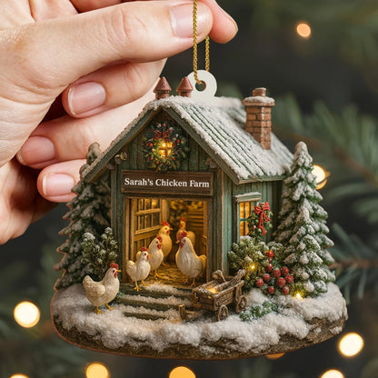 Welcome to Our Cozy Farm, Celebrate the Holiday Season, Personalized Custom Wood Ornament, Gift for Farm Owners