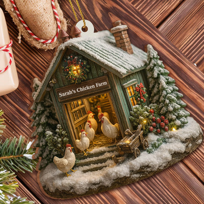 Welcome to Our Cozy Farm, Celebrate the Holiday Season, Personalized Custom Wood Ornament, Gift for Farm Owners