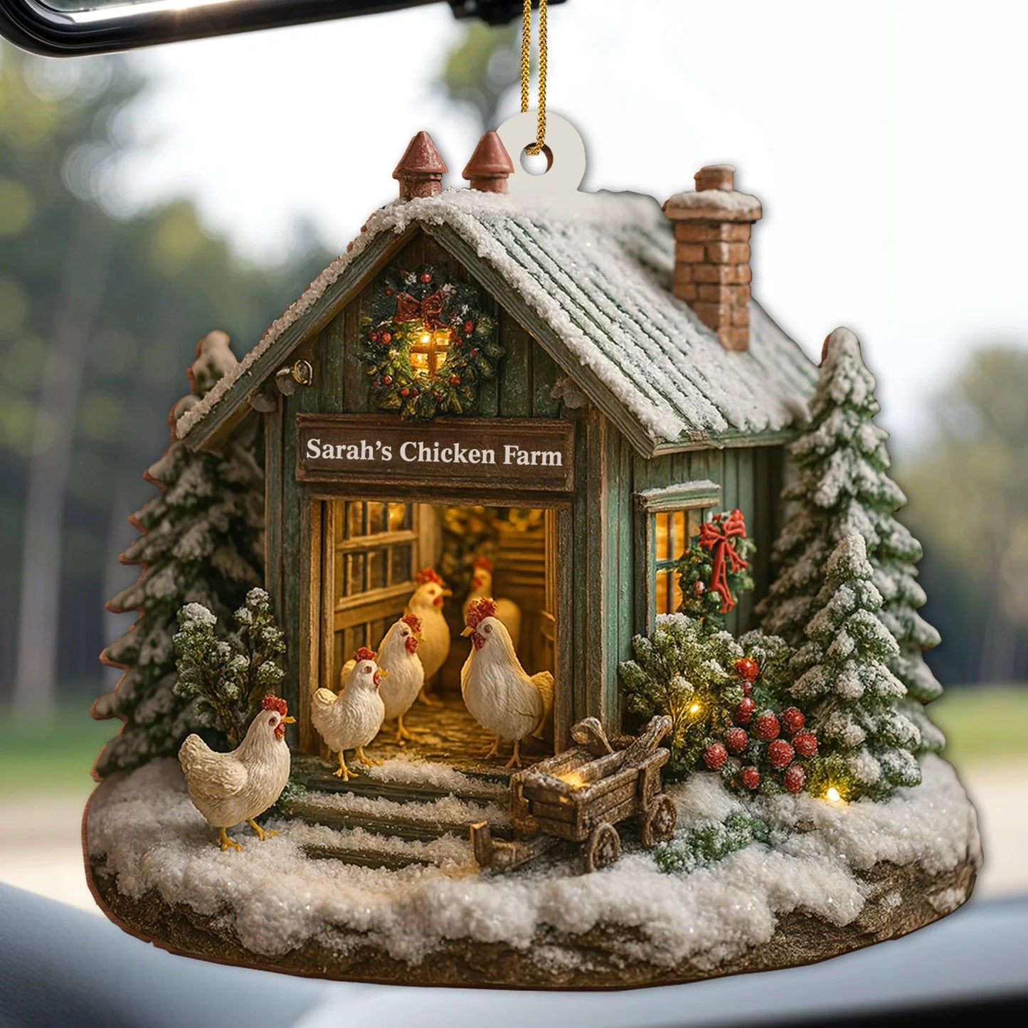 Welcome to Our Cozy Farm, Celebrate the Holiday Season, Personalized Custom Wood Ornament, Gift for Farm Owners