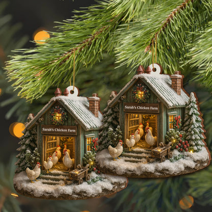 Welcome to Our Cozy Farm, Celebrate the Holiday Season, Personalized Custom Wood Ornament, Gift for Farm Owners
