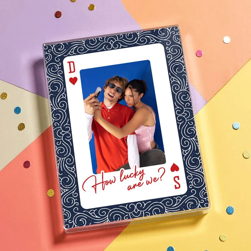 How Lucky We Are King And Queen Upload Photo - Personalized Acrylic Block Plaque - Anniversary, Valentines Day Gift, Gift For Him, Gift For Her