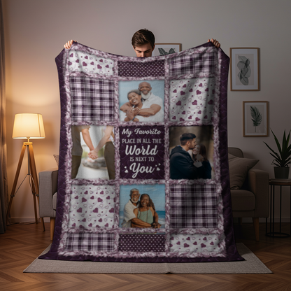 Custom Photo Couple I Met You I Liked You I Love You - Personalized Fleece Blanket, Sherpa Blanket