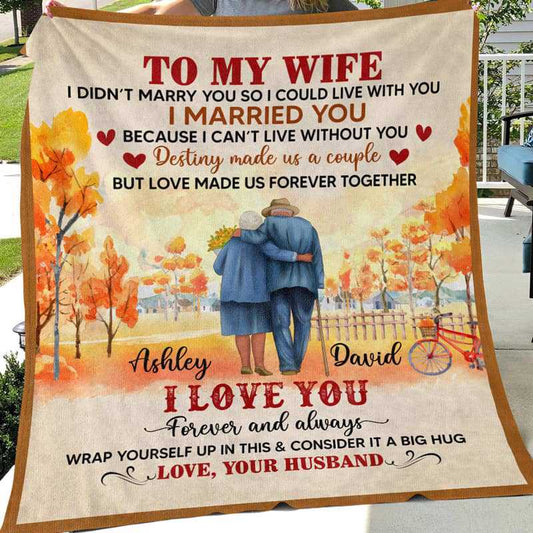 Warm Romantic Vintage Watercolor Style Personalized Fleece Blanket - Romantic Gift For Couples