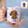 Custom Pet Portrait Checkered Mug – Hand-Drawn Style 3D Print Ceramic Cup