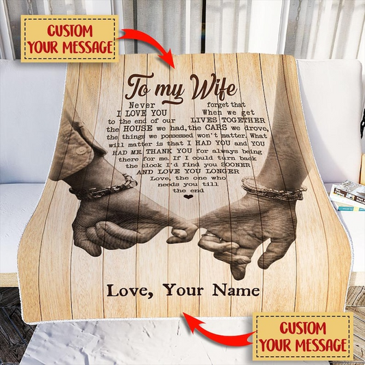 To My Wife Blanket, To My Wife Gift, Christmas Gift for Wife from Husband, Anniversary Gift For Wife, Custom Sherpa Blanket For Wife