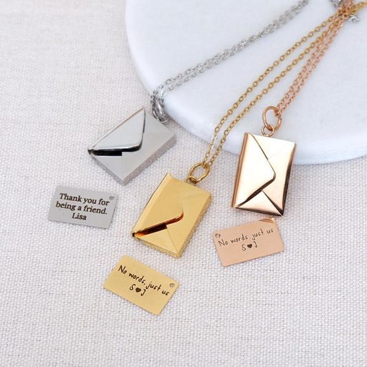Secret Message Envelope Necklace, Best Friend Gift, Personalized Friendship Jewelry