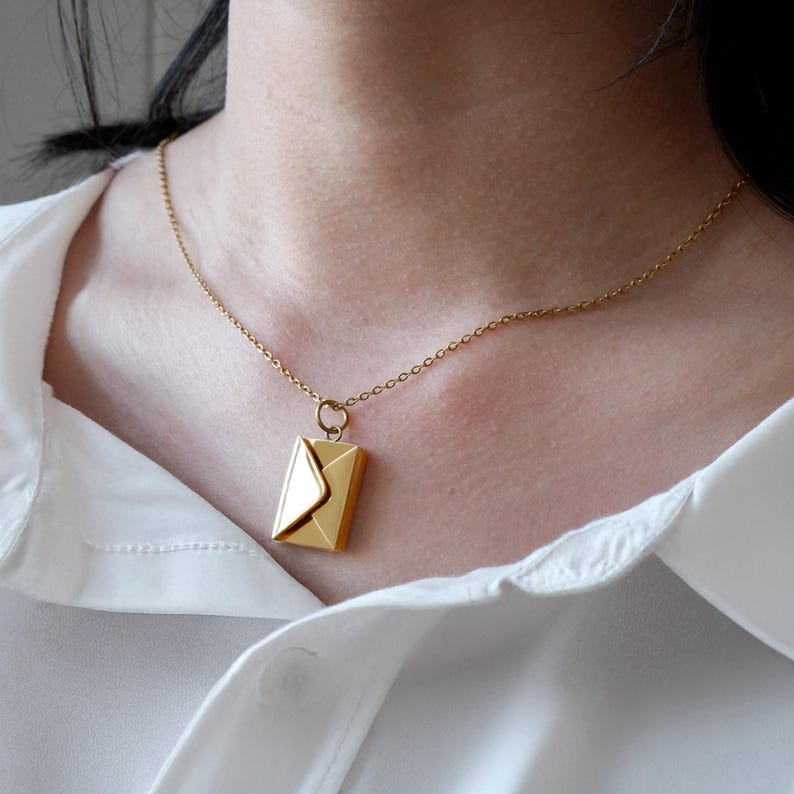 Secret Message Envelope Necklace, Best Friend Gift, Personalized Friendship Jewelry