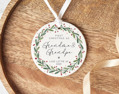 First Christmas As Grandparents Gift | Christmas Ornament | Grandparent Gift | Christmas Bauble | Christmas Gift | New Baby Gift | Christmas