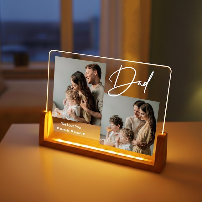 Meaningful Personalized Photo Collage LED Light - Unique Custom Gift For family, Couples