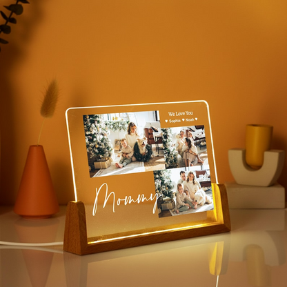 Meaningful Personalized Photo Collage LED Light - Unique Custom Gift For family, Couples
