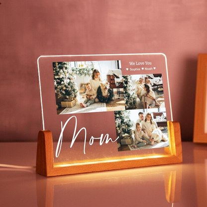 Meaningful Personalized Photo Collage LED Light - Unique Custom Gift For family, Couples