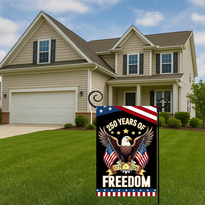 250 Years America Garden Flag, 250th Anniversary USA Patriotic Banner Double-Sided with Eagle Design, 1776-2026 Commemorative