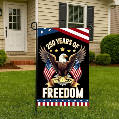 250 Years America Garden Flag, 250th Anniversary USA Patriotic Banner Double-Sided with Eagle Design, 1776-2026 Commemorative