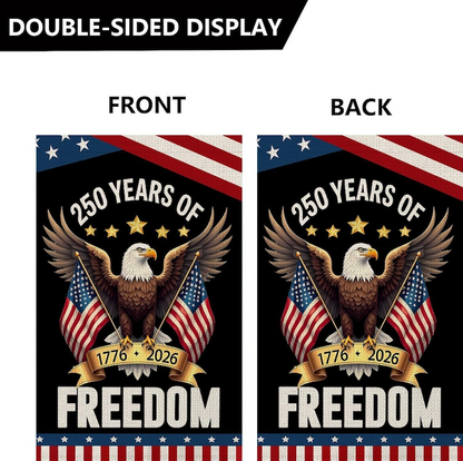250 Years America Garden Flag, 250th Anniversary USA Patriotic Banner Double-Sided with Eagle Design, 1776-2026 Commemorative
