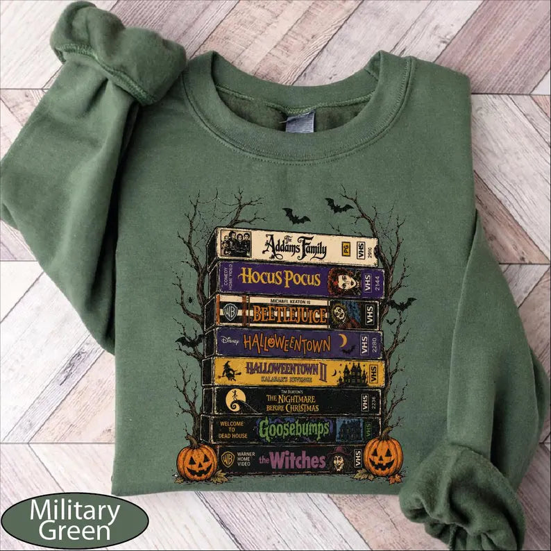 Vintage Halloween VHS Sweatshirt, Halloween Movies Sweater, Horror Scary Hoodie