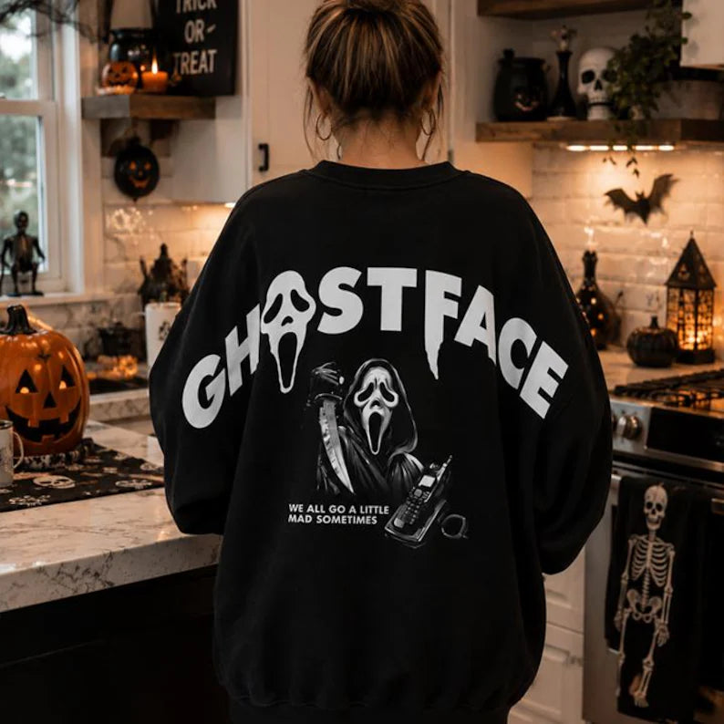 Ghostface Scream Movie Hoodie, Ghostface Shirt, Halloween Horror Sweatshirt, Halloween Arm to Arm Hoodie, Horror Arm to Arm Scream Woodsboro