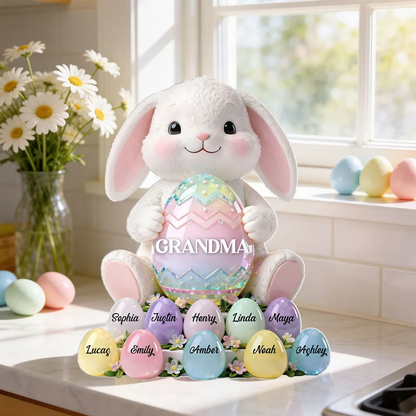 Bunny Grandma Easter - Personalized Acrylic Block Plaque - Easter Decor for Grandma