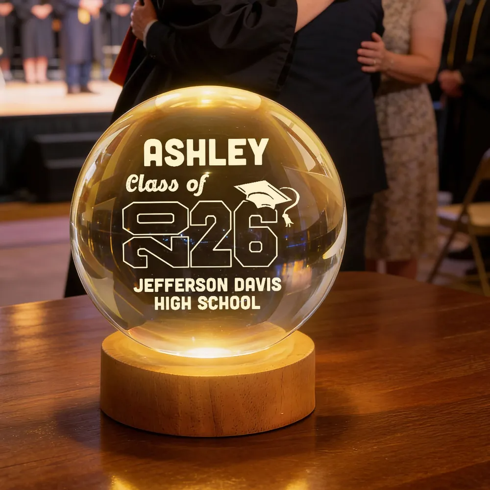 Class Of Graduation Year Senior - Personalized Crystal Ball LED Night Light - Gift For Graduation Day, Graduation Gift, Keepsake