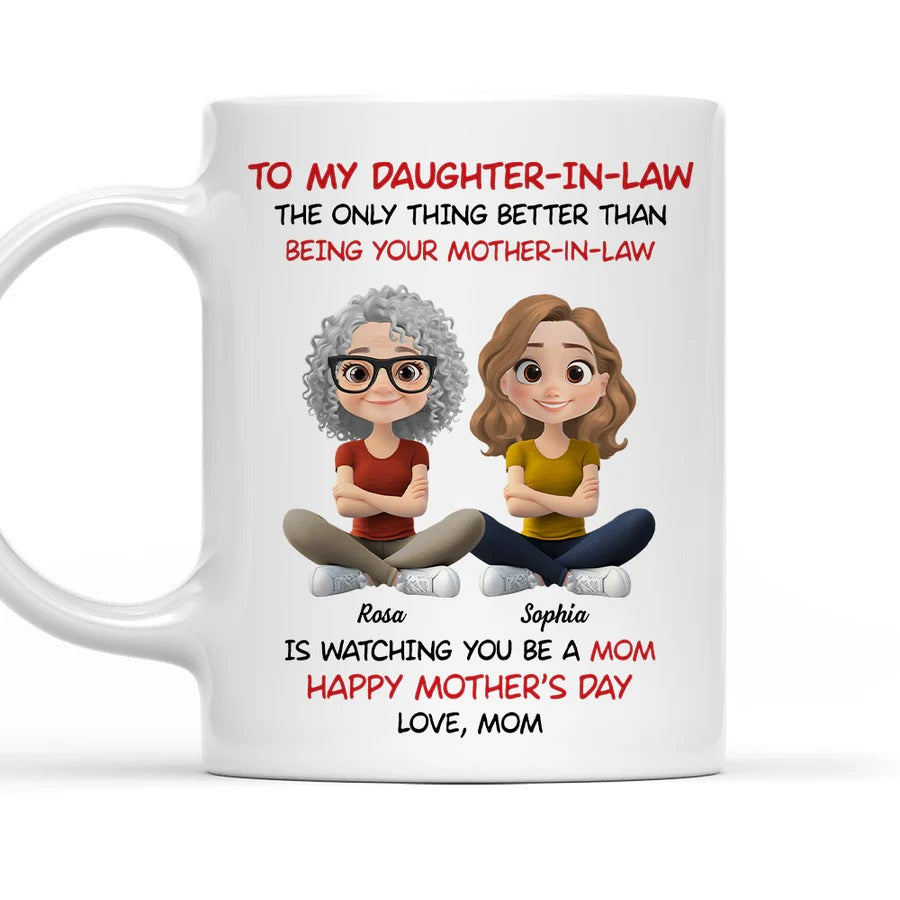 To My Daughter Cartoonize - Personalized Custom Coffee Mug