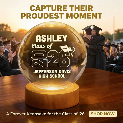 Class Of Graduation Year Senior - Personalized Crystal Ball LED Night Light - Gift For Graduation Day, Graduation Gift, Keepsake