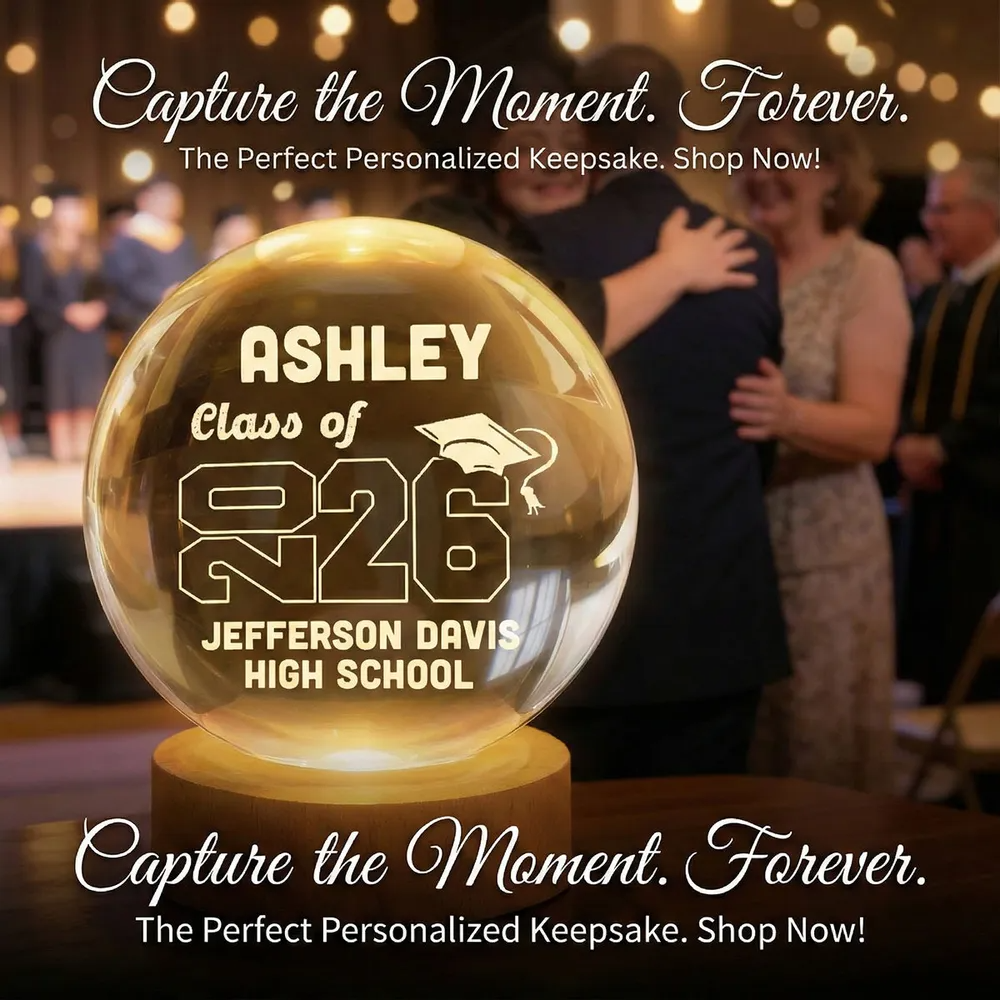 Class Of Graduation Year Senior - Personalized Crystal Ball LED Night Light - Gift For Graduation Day, Graduation Gift, Keepsake