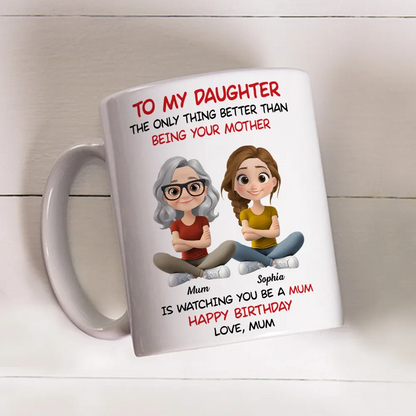 To My Daughter Cartoonize - Personalized Custom Coffee Mug
