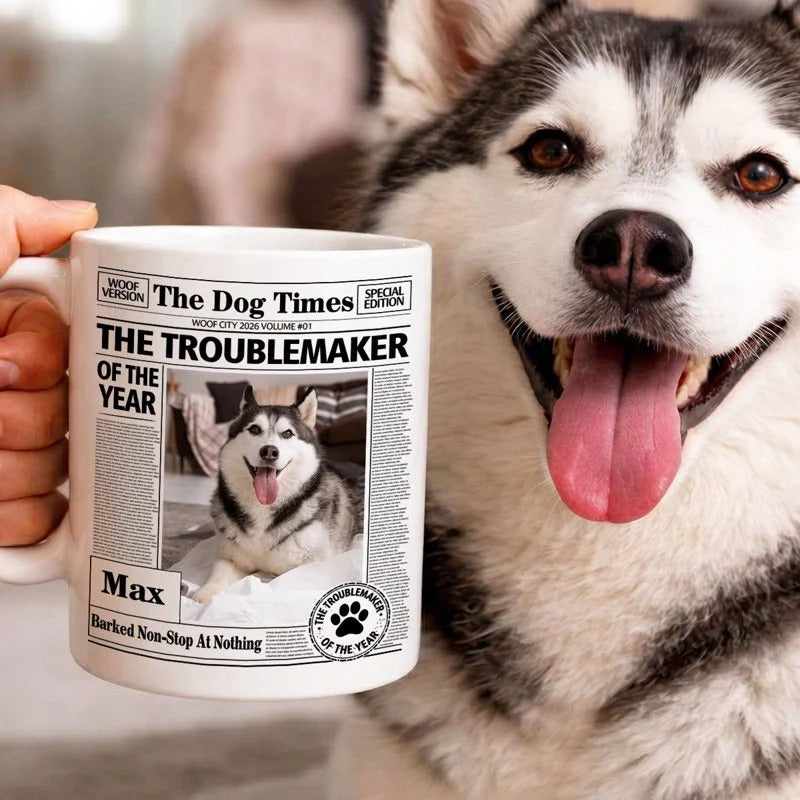 The Troublemaker Of The Year - Personalized Mug - Gift For Dog Lovers, Dog Mom