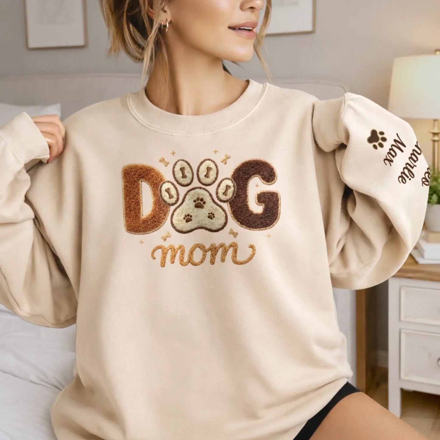 Custom Unisex Sweater With Design On Sleeve - Personalized Birthday Gifts For Dog Cat Lovers, Dog Dad And Mom, Cat Owners - Pets Are My Family