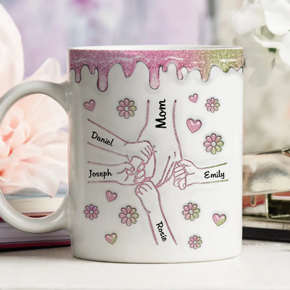 Hold Our Hands And Our Hearts - Personalized Custom 3D Inflated Effect Mug