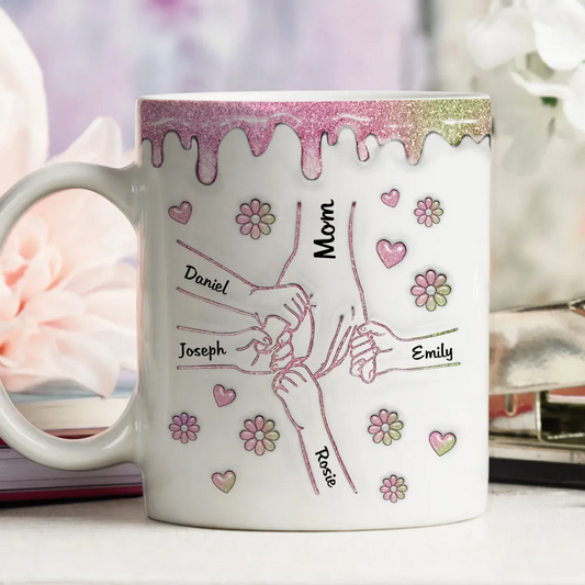 Hold Our Hands And Our Hearts - Personalized Custom 3D Inflated Effect Mug