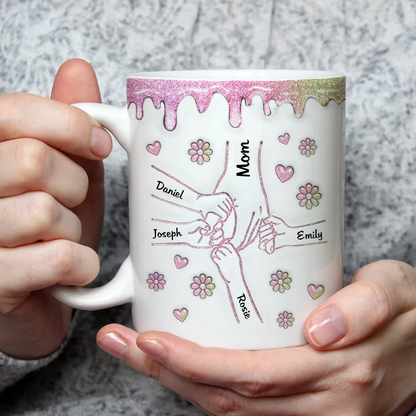 Hold Our Hands And Our Hearts - Personalized Custom 3D Inflated Effect Mug