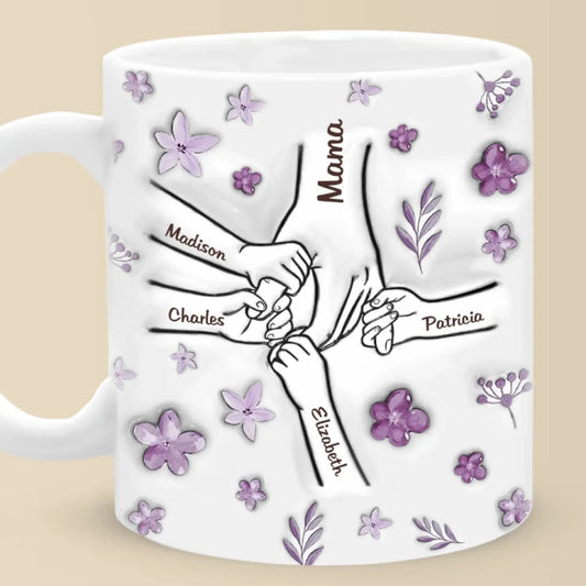 Grandma Holds Our Hearts Forever - Family Personalized Custom 3D Inflated Effect Printed Mug - Mother's Day, Gift For Mom, Grandma